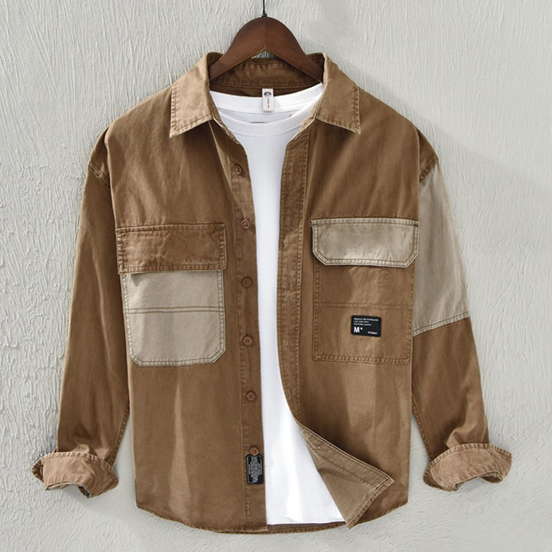 Sobrecamisa hombre bolsillos bicolor algodón casual - Yaren