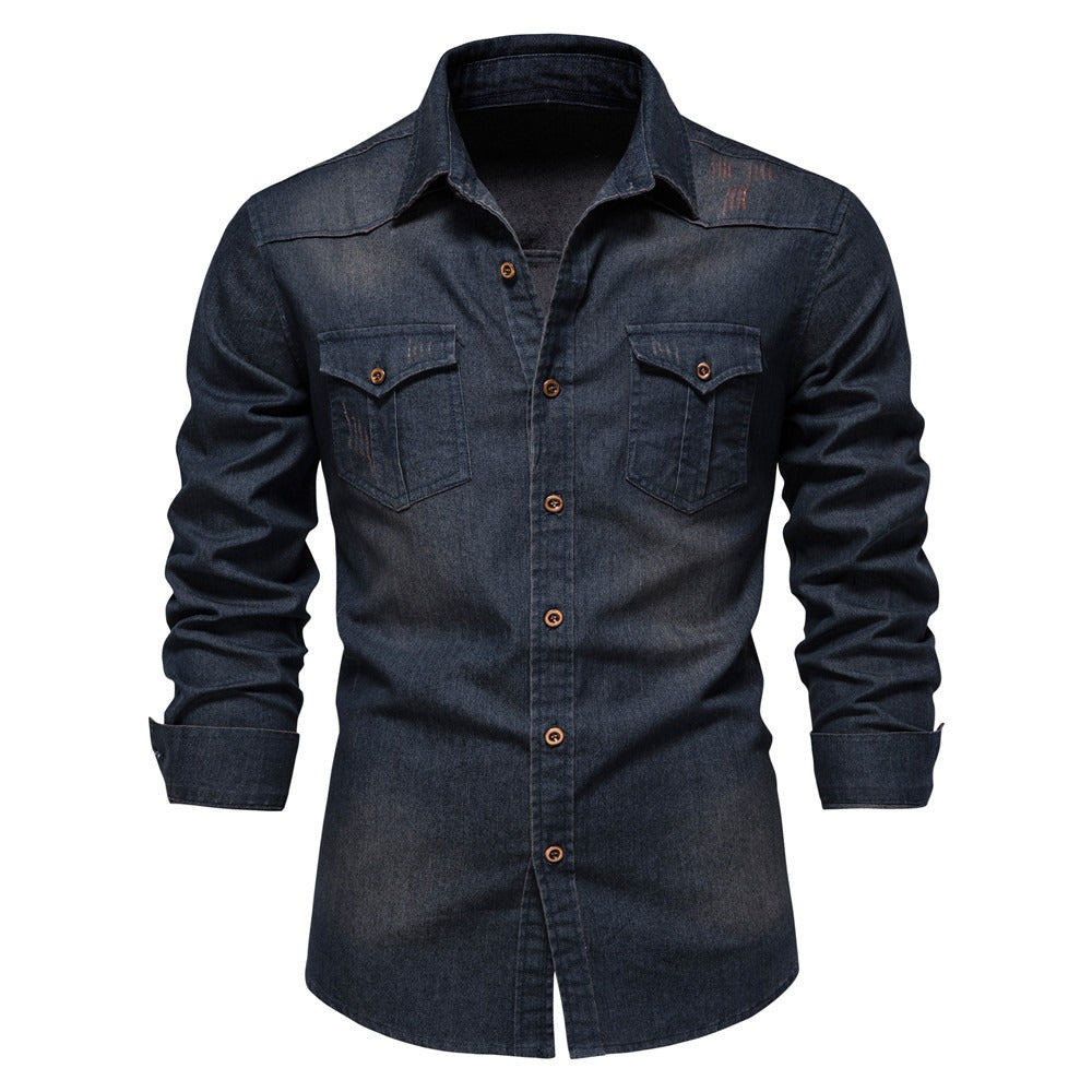 Camisa vaquera manga larga para hombre - Derek