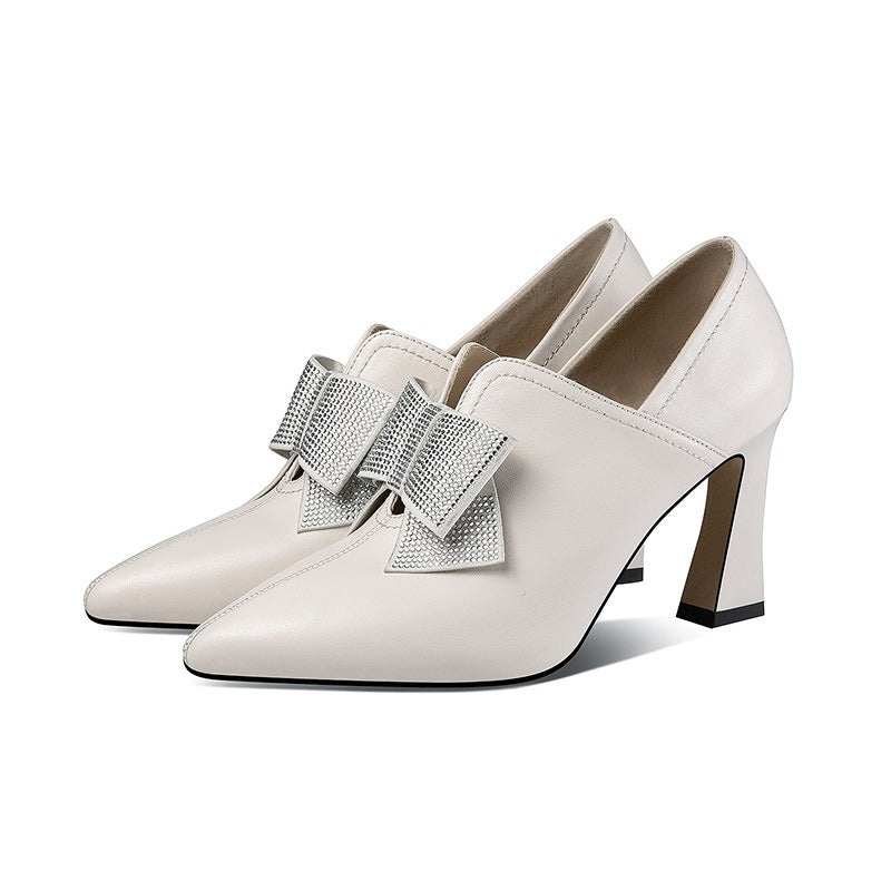 Zapatos de tacón para mujer lazo decorativo estilo elegante - Clara