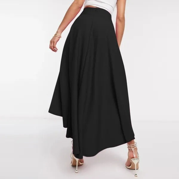 Falda para mujer asimétrica elegante con vuelo y cintura alta - Tamara