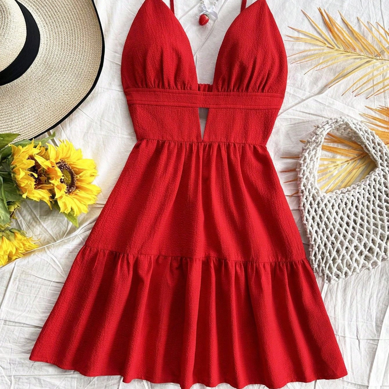 Vestido corto mujer tirantes estilo animal print plisado - Enara