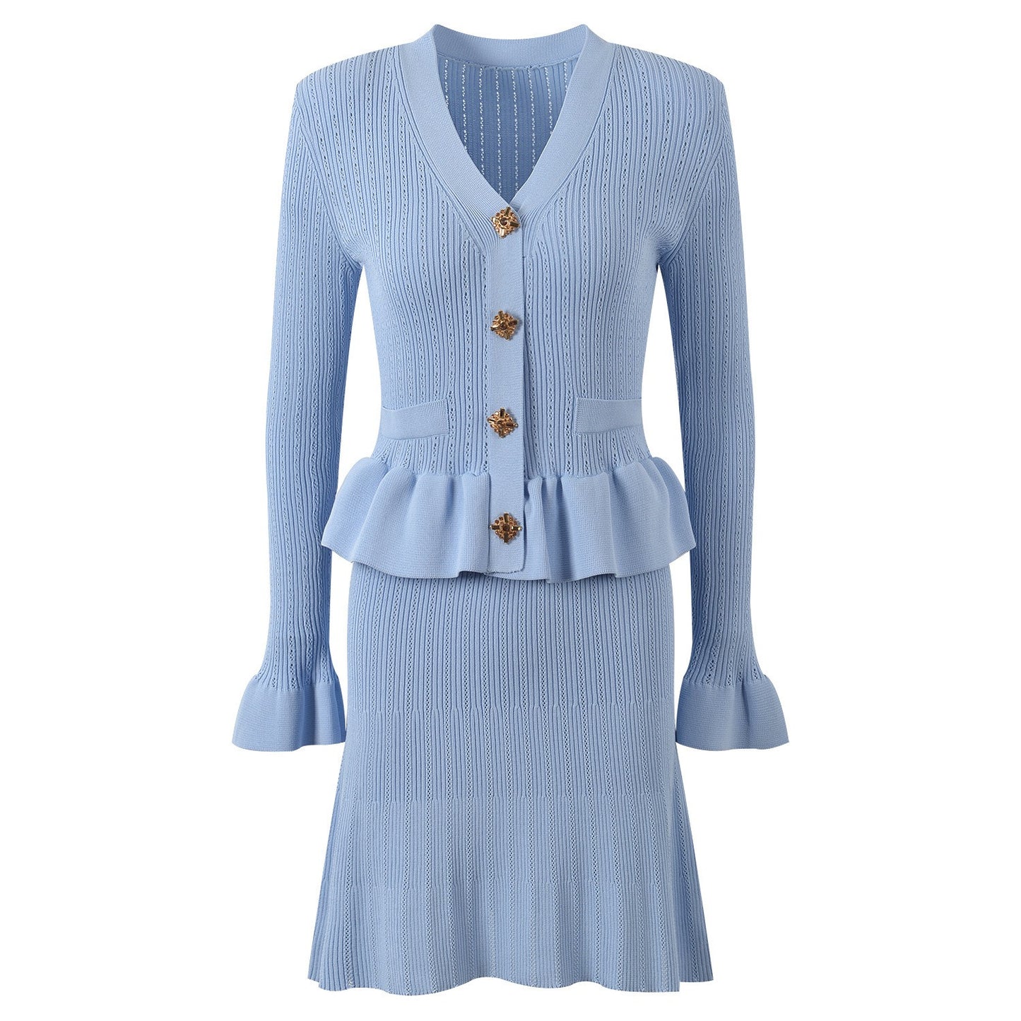 Vestido de punto con botones joya - Mireille