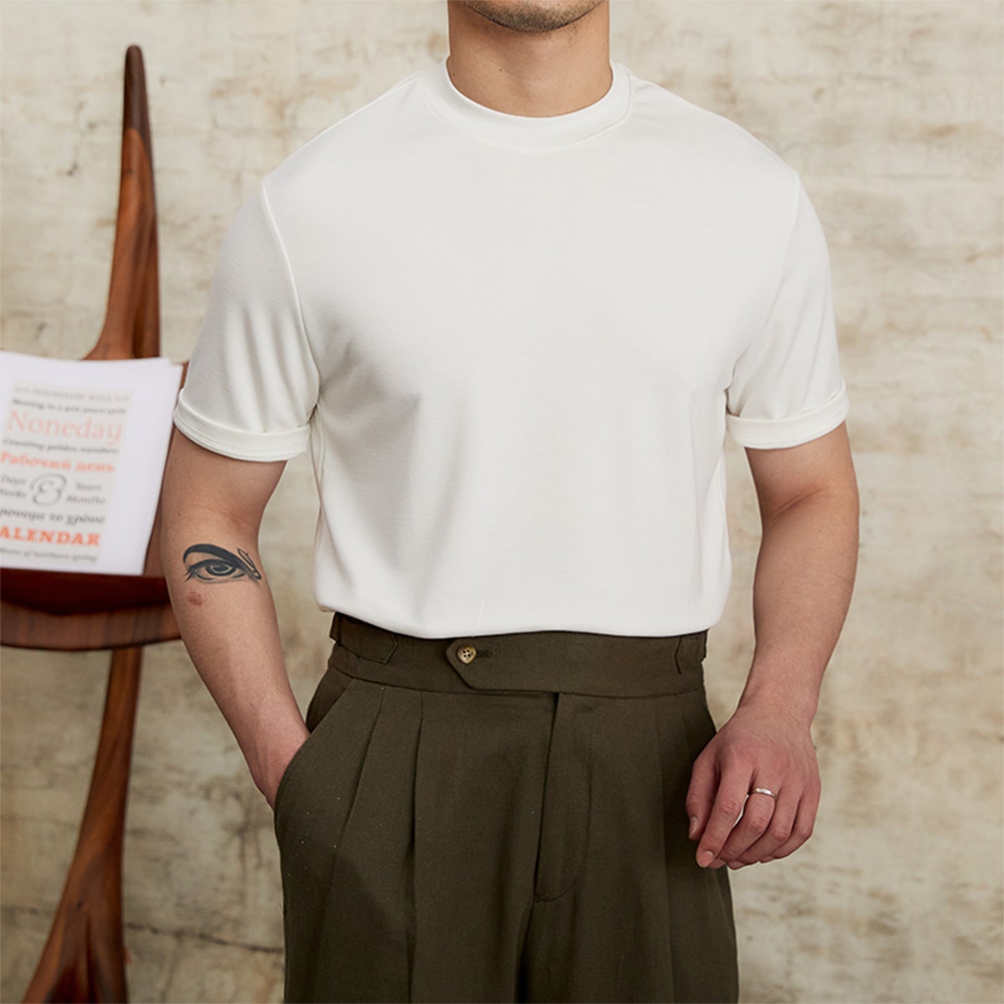 Camiseta para hombre tejido suave elástico corte clásico - Elías