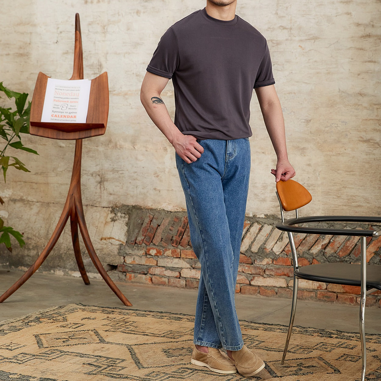Camiseta para hombre tejido suave elástico corte clásico - Elías