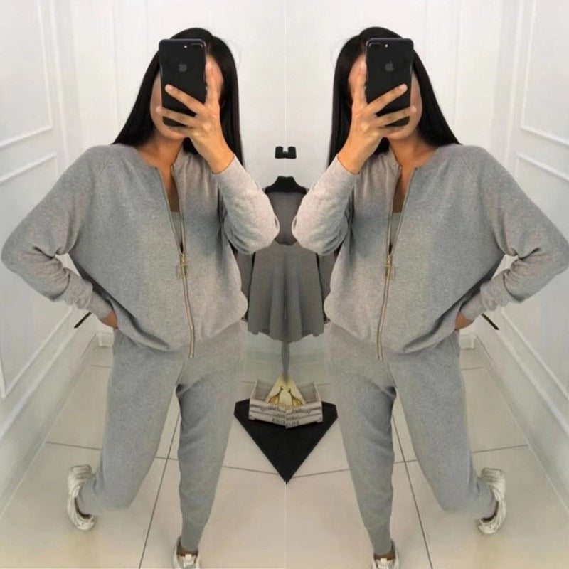 Chaqueta punto mujer cremallera metálica cuello redondo - Nysse