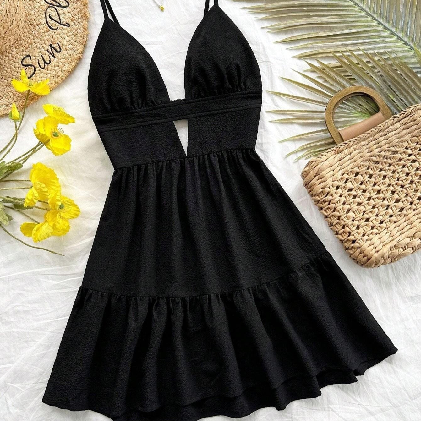 Vestido corto mujer tirantes estilo animal print plisado - Enara