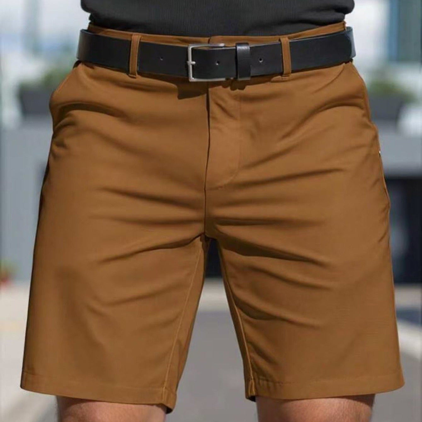 Pantalones cortos para hombre deportivos ajuste entallado tejido elástico - Ignacio