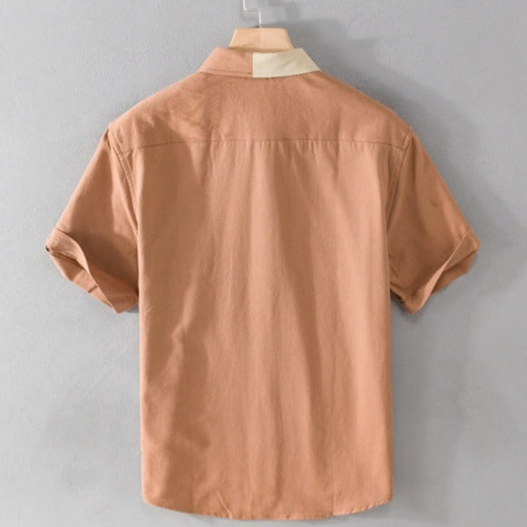 Camisa manga corta para hombre contraste patchwork - Elian