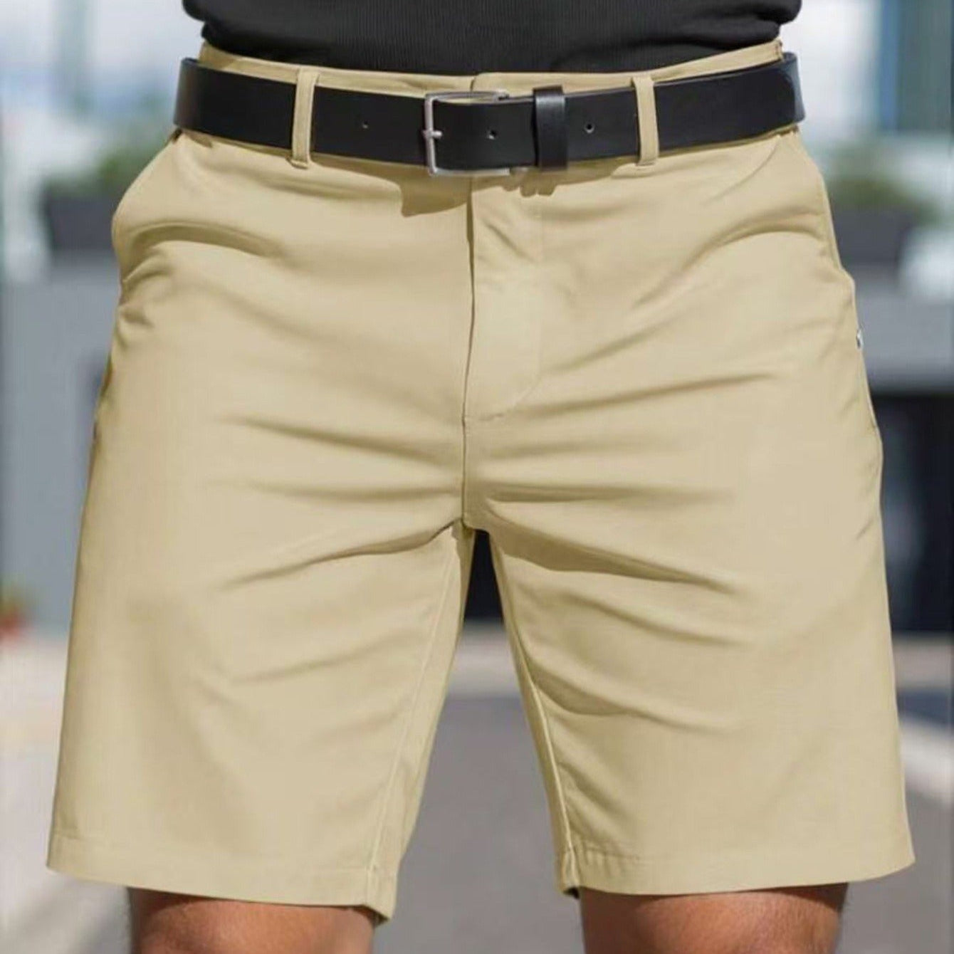 Pantalones cortos para hombre deportivos ajuste entallado tejido elástico - Ignacio