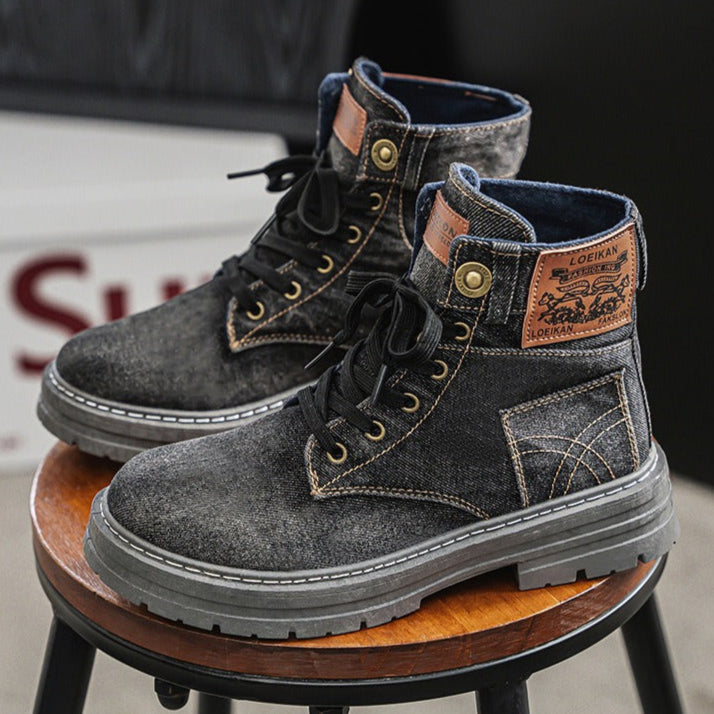 Botas hombre lona denim caña media estilo casual - Eron