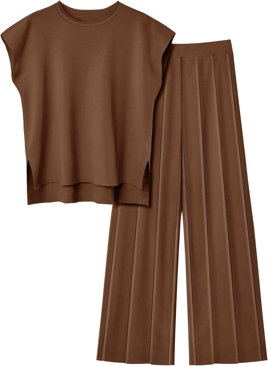 Conjunto fluido de top sin mangas y pantalón plisado - Oriane