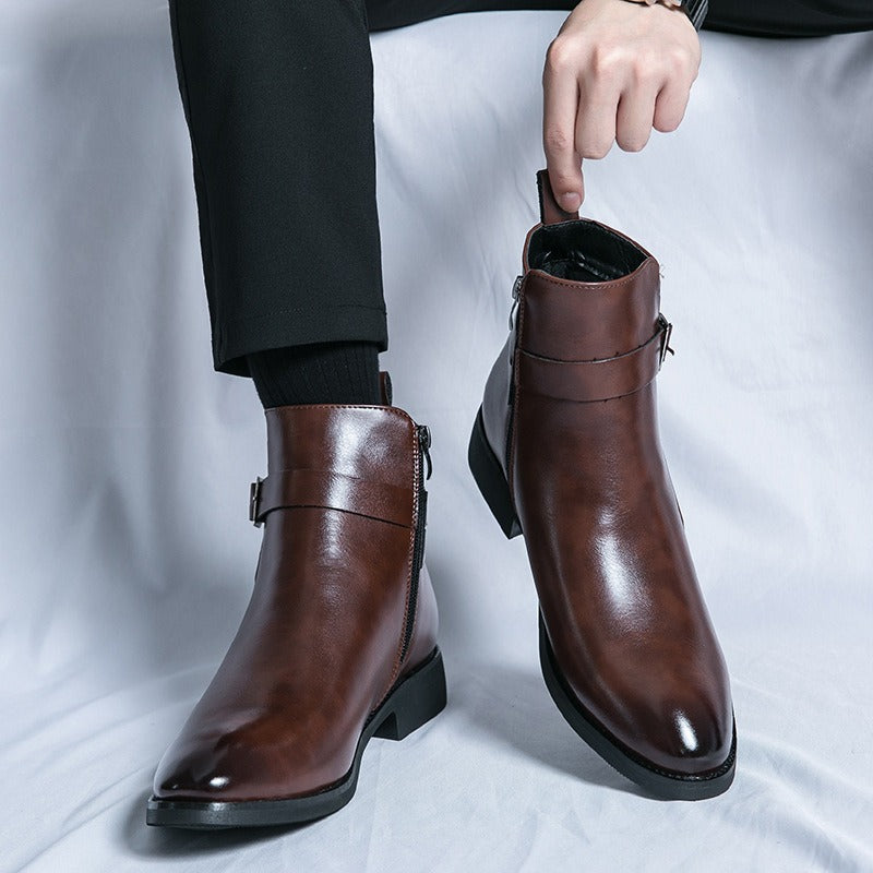 Botines hombre piel sintética hebilla lateral - Sergio