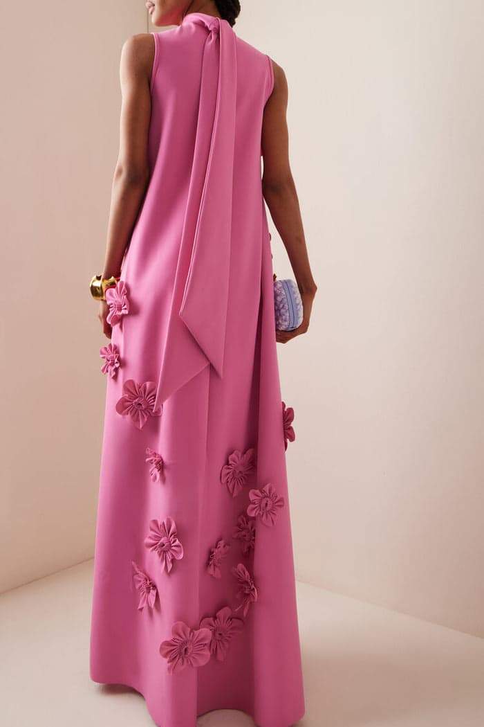 Lena - Vestido largo rosa con flores