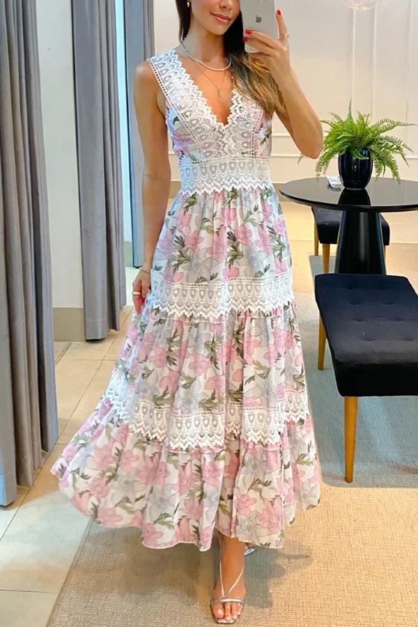 Mikara - Vestido Midi Floral de Encaje Sunny Garden