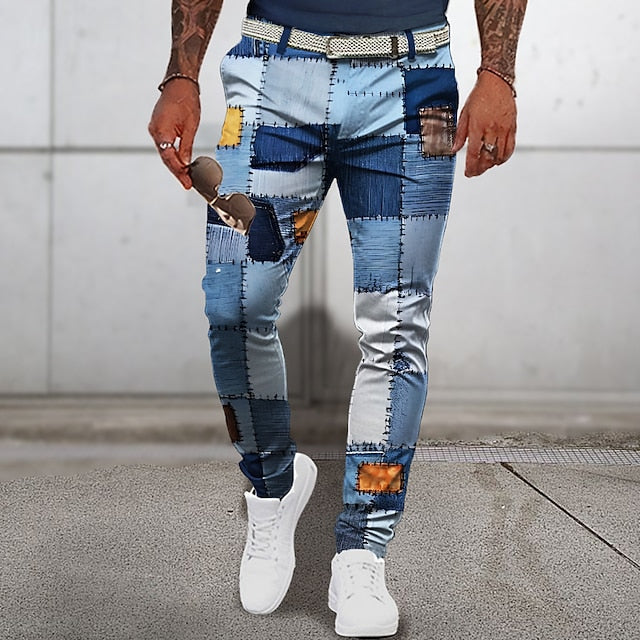 Veronto - Pantalones clásicos de verano patchwork para hombre