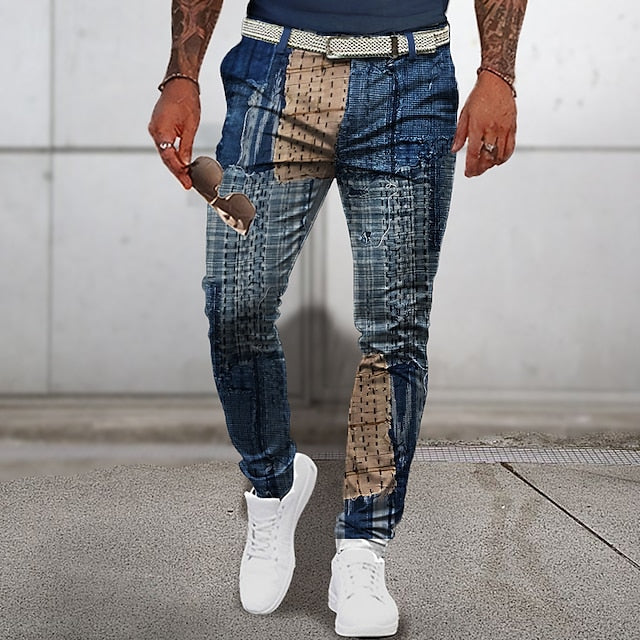 Veronto - Pantalones clásicos de verano patchwork para hombre