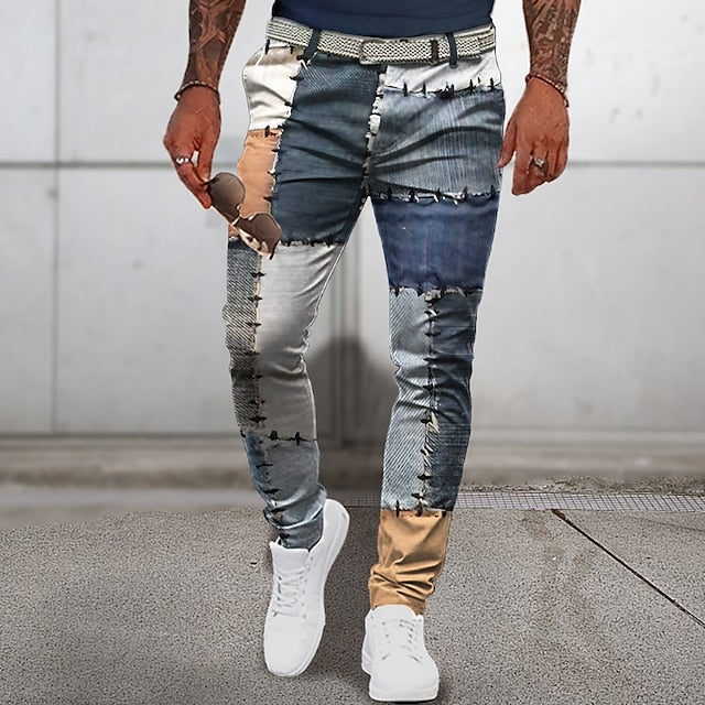 Veronto - Pantalones clásicos de verano patchwork para hombre