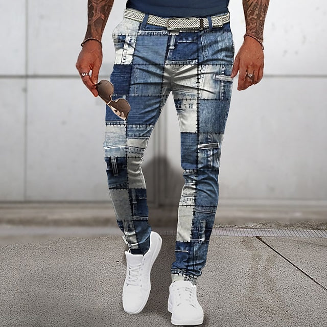 Veronto - Pantalones clásicos de verano patchwork para hombre