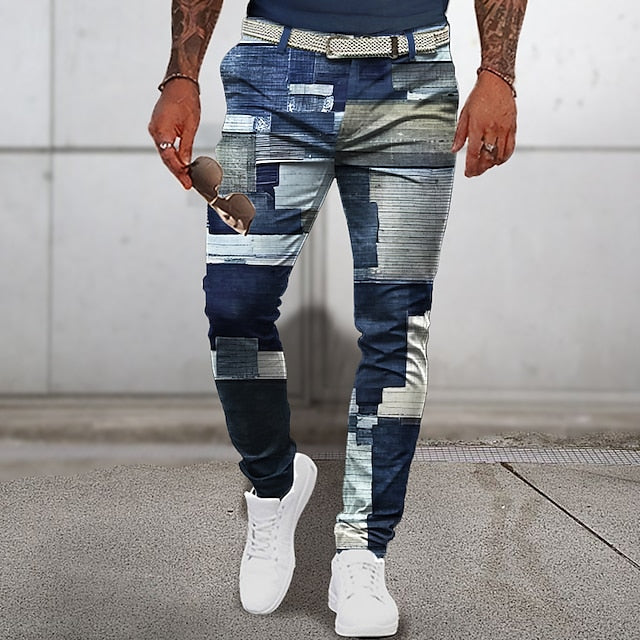 Veronto - Pantalones clásicos de verano patchwork para hombre