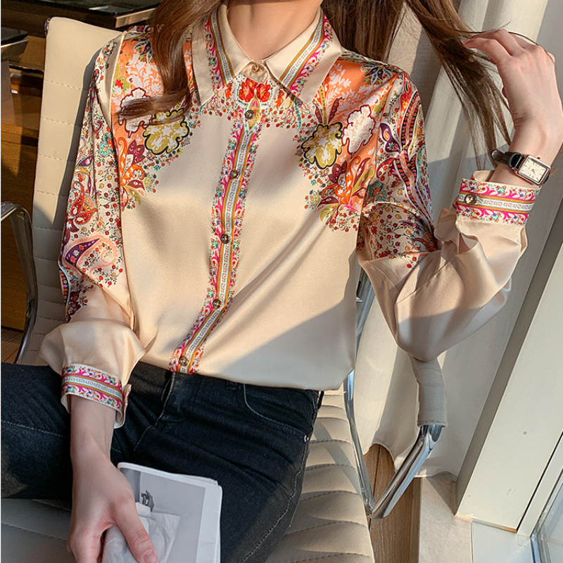 AMBER - Blusa Satén Floral