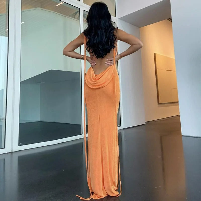 Allison - Fashion vestido ajustado de espalda abierta