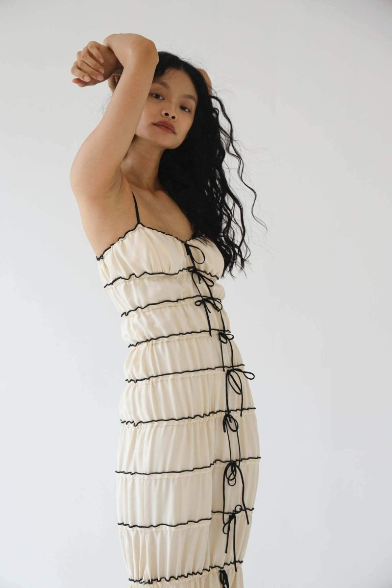 Addy - Vestido túnel con volantes