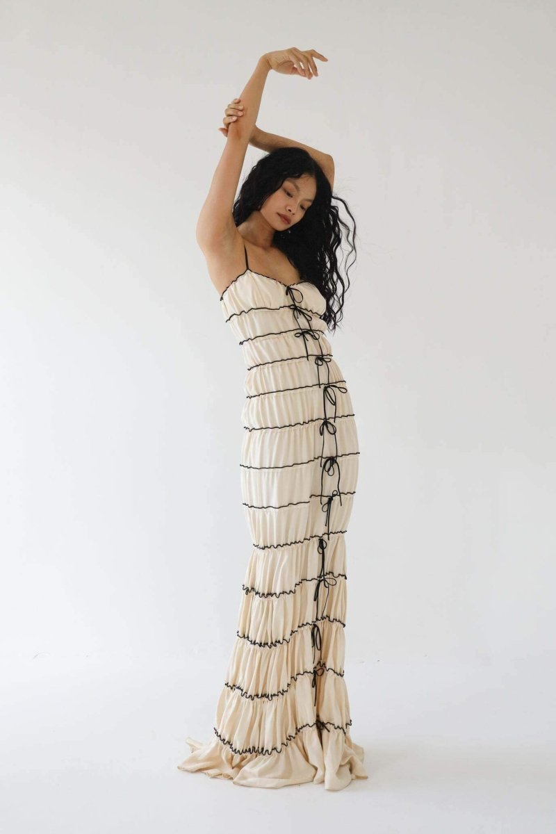 Addy - Vestido túnel con volantes