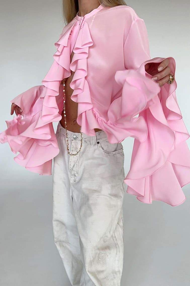 Michelle - Blusa Semitransparente con Volantes