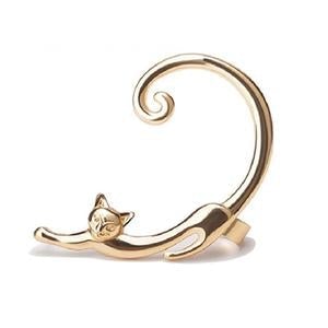 Pendiente Mujer Plateado Diseño Gato Curvo - Greta