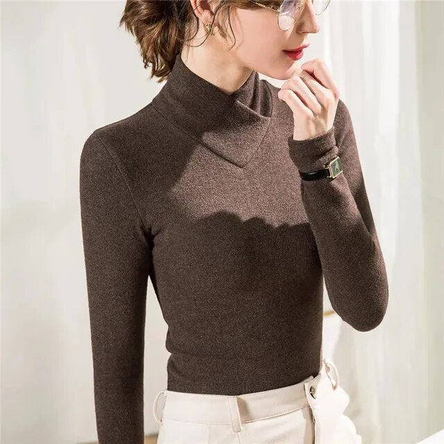 Blusa Manga Larga en Colores Sólidos