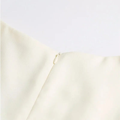 Gracie - Vestido chaleco beige de alta gama para mujer