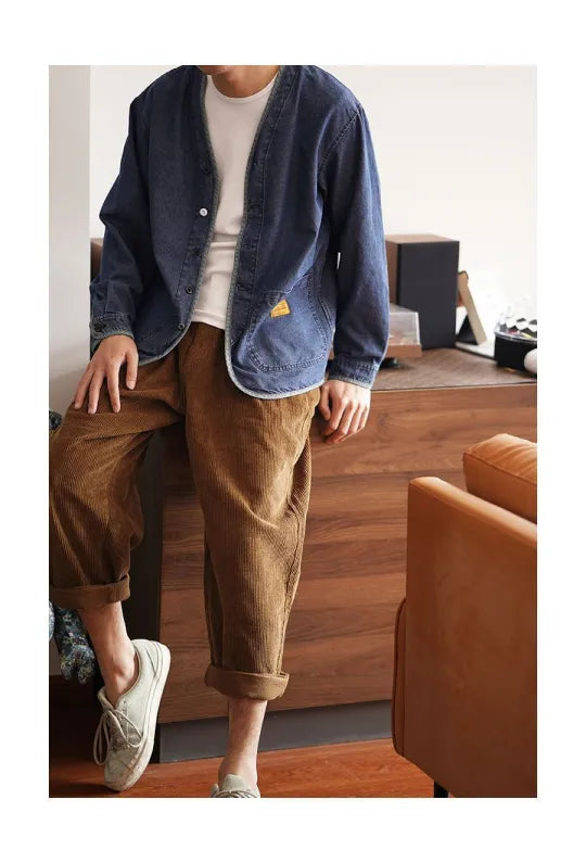 Chaqueta vaquera hombre cuello en V - Milo