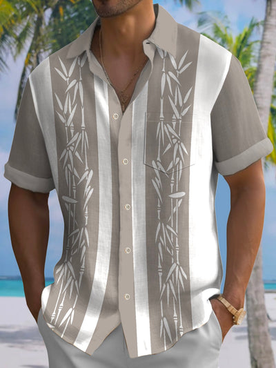 Geric - Polo de playa vintage con estampado de bambú