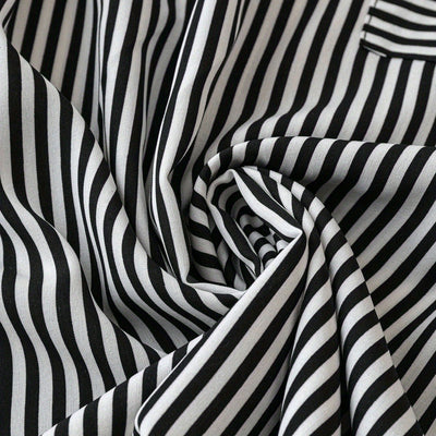 Blusa para mujer de rayas verticales corte fluido manga enrollable - Eloisa