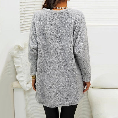 Karina - Acogedor jersey de forro polar con detalle de botones