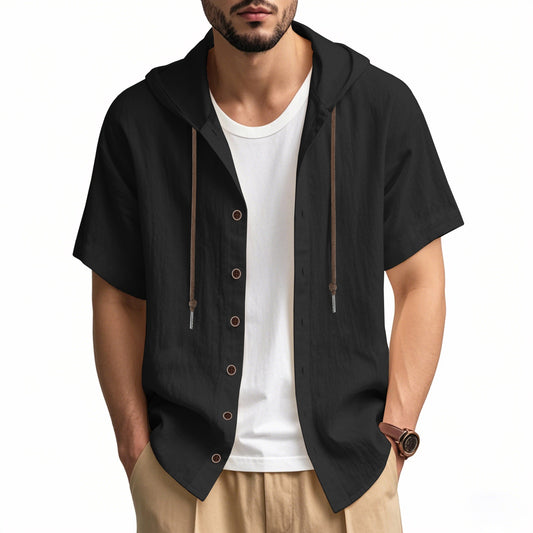 Camisa casual hombre con capucha algodón estilo relajado - Elías