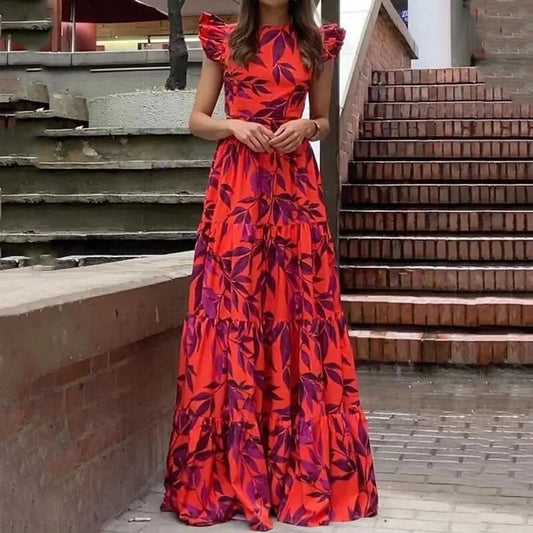 Vestido largo mujer con estampado floral y espalda abierta - Mariluz