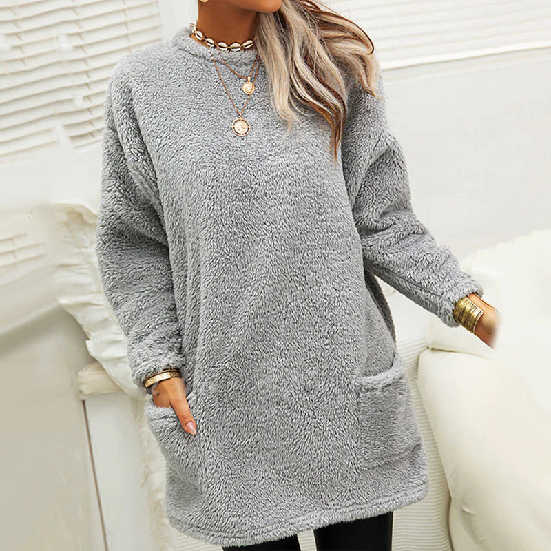 Karina - Acogedor jersey de forro polar con detalle de botones
