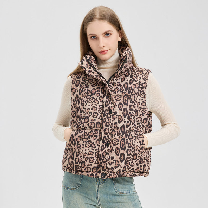 Chaleco acolchado con estampado animal para mujer - Alisanne