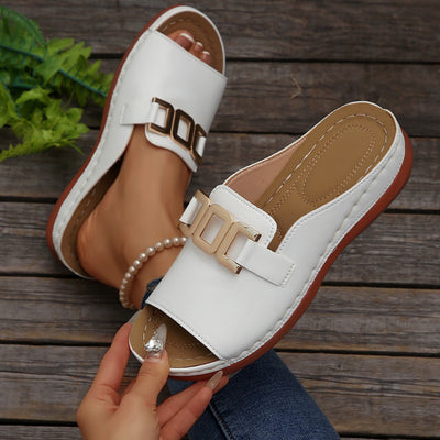 Sandalias para mujer con hebilla metálica estilo slip-on - Elena