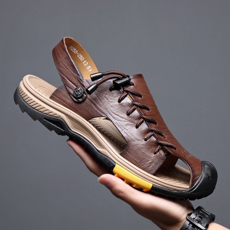 Sandalias deportivas para hombre de piel sintética diseño trekking - Mateo