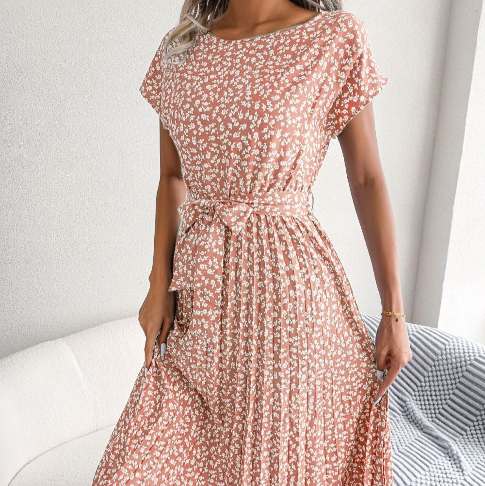 Vestido midi para mujer floral plisado estilo casual - Julieta