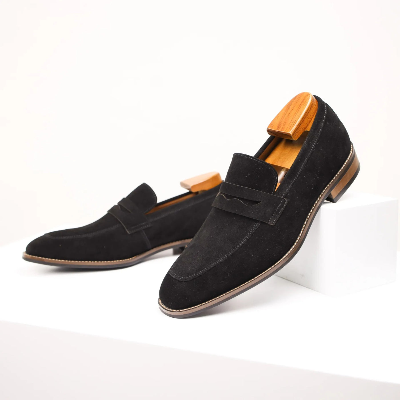 Mocasines hombre cuero gamuza estilo clásico marrón - Lancaster