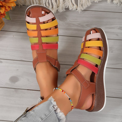 Sandalias mujer casual multicolor con tiras cruzadas y suela cómoda - Nayeli