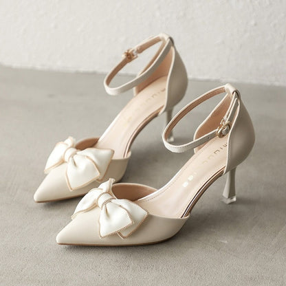 Zapatos de tacón para mujer detalle lazo estilo elegante - Clarisse