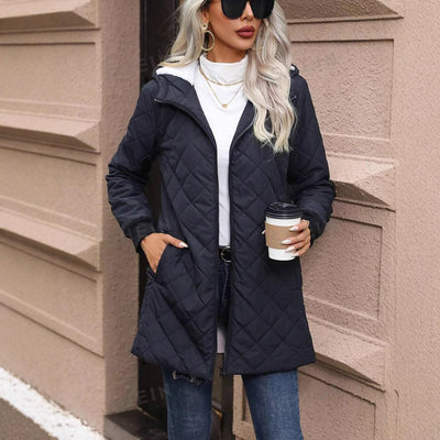 Abrigo para mujer acolchado ligero con capucha - Seriane