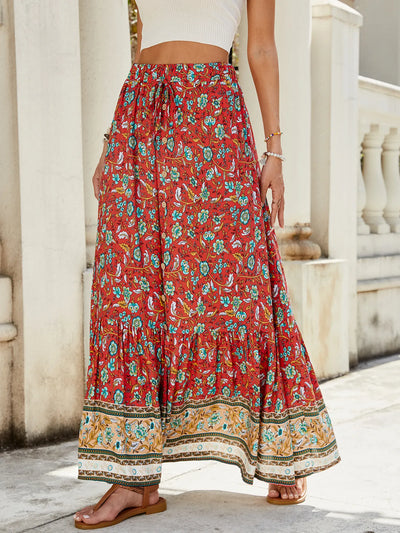 Falda mujer cintura alta con abertura estilo veraniego - Liora