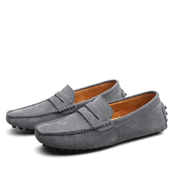 Mocasines hombre gamuza genuina estilo casual azul petróleo - Larkstone