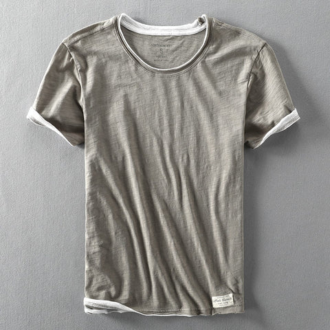 Camiseta de verano de hombre con cuello redondo - Casual