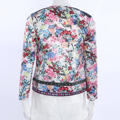 Natascha - Blazer boho de satén con un precioso estampado floral